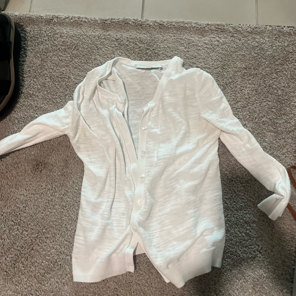 LOFT Cream Knit Sweater